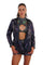 Womens Black holographic Festival Rain Jacket from Love Khaos 