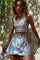 holographic silver crop top skirt set from Love Khaos