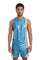 man wearing a mens light blue tank top from Love Khaos.