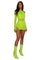 woman wearing a lime green neon rave dress from Love Khaos