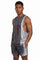 man wearing a mens silver top from Love Khaos