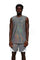 man wearing a holographic silver tank top from Love Khaos