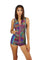womens rainbow romper with hoodie from Love Khaos