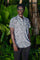 man wearing a zebra print dress shirt from Love Khaos