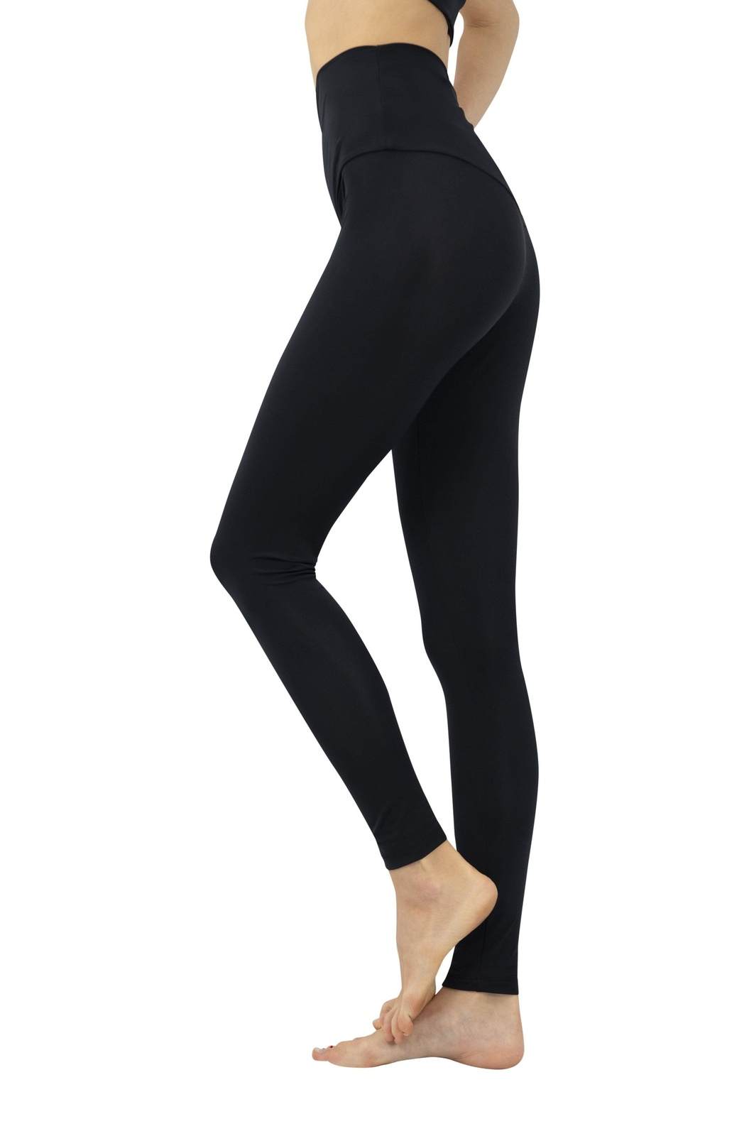 Lima Eco Friendly Black High Waisted Gym Leggings by Ekoluxe Sustainable Fashion Brand