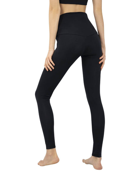 Lima Eco Friendly Black High Waisted Gym Leggings by Ekoluxe Sustainable Fashion Brand