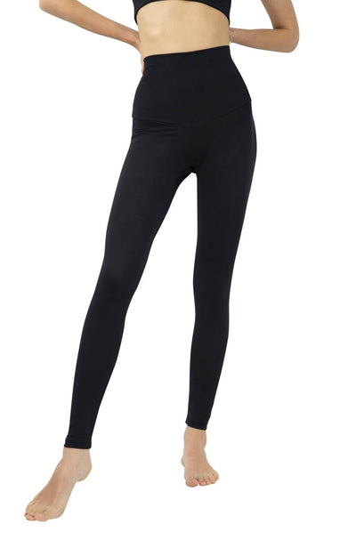 Lima Eco Friendly Black High Waisted Gym Leggings by Ekoluxe Sustainable Fashion Brand