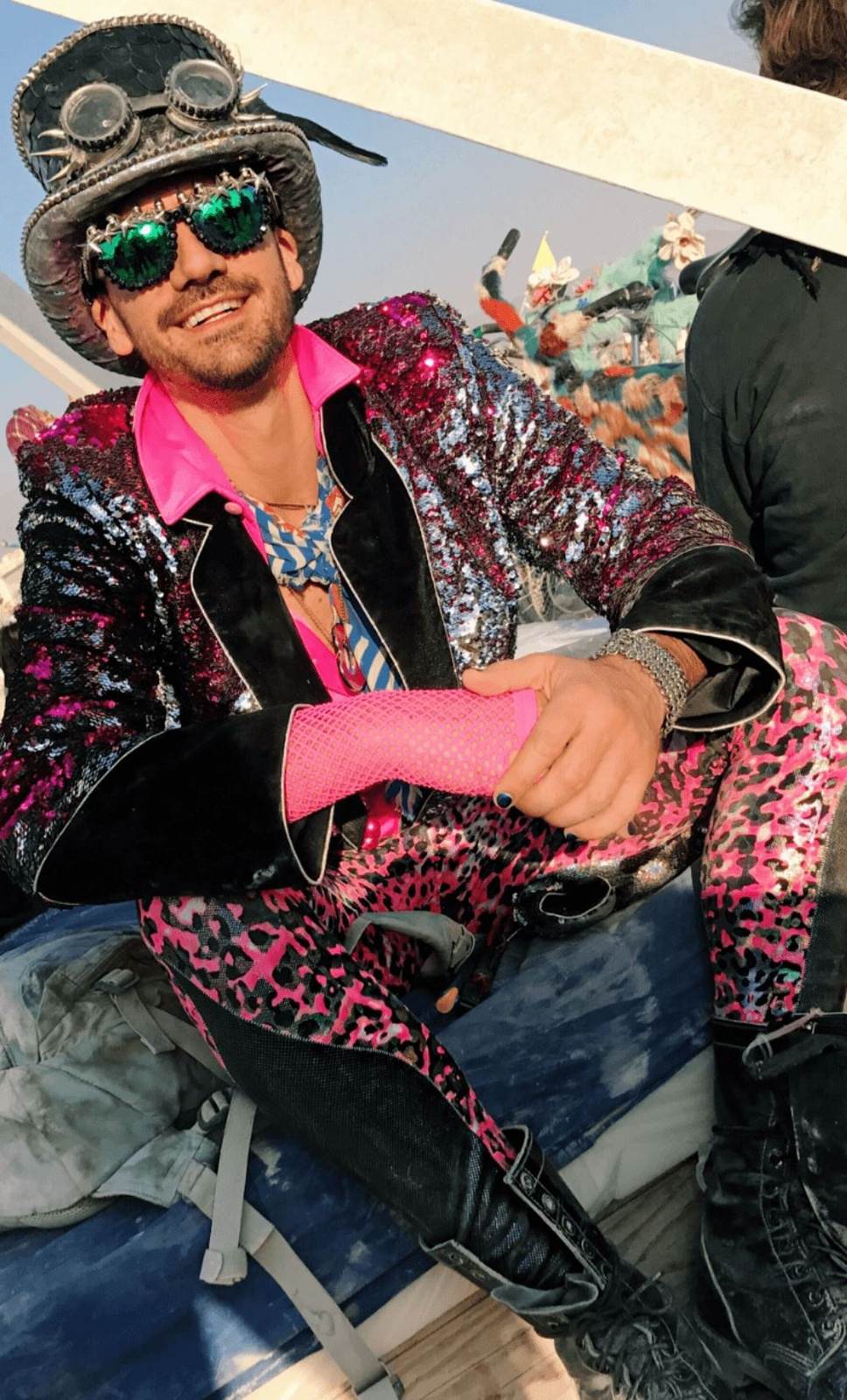 MENS SEQUIN JACKET, BURNING MAN COSTUME BY LOVE KHAOS FESTIVAL CLOTHING