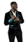 Mens Black Velvet Smoking Jacket with iridescent Green Sequins by Love Khaos Festival Jacket brand.