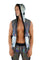 Mens Sleeveless hoodie rave vest with sequin hood from Love Khaos festival clothing website