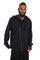 Mens High Neck Hoodie in black organic cotton from Ekoluxe.
