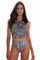 Layla Holographic Cowl Neck Crop Top Holographic Outfit from Love Khaos Rave Clothing Website
