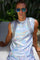 Mens Festival tank top in holographic white snakeskin fabric from Love Khaos