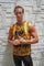 Mens Gold Tank Top with Holographic Flames from Love Khaos Mens Rave Outfit Clothing Website