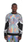 Mens Silver Holographic Pullover Festival Sweatshirt from Love Khaos.