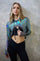 Holographic Silver Supernova Pullover Crop Hoodie from Love Khaos Festival Clothing Website